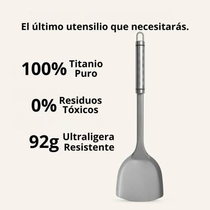 Sartén martillada de titanio + utensilio