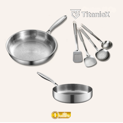 Juego de cocina para el día a día: 2 sartenes + juego de utensilios