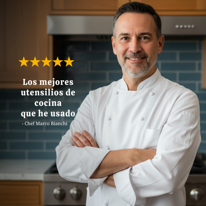Juego de utensilios de cocina de titanio martillado Pro